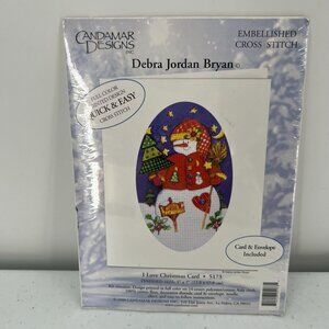 Debra Jordan Bryan "I Love Christmas Card" Embellished Cross Stitch Kit